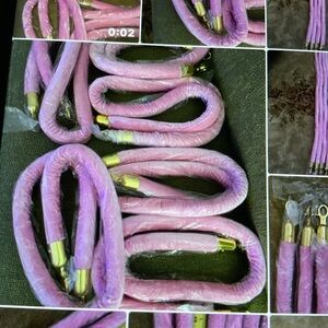 Elegant Velvet Pink Rope with Gold Hook